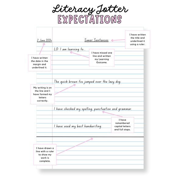 Literacy Jotter Expectations